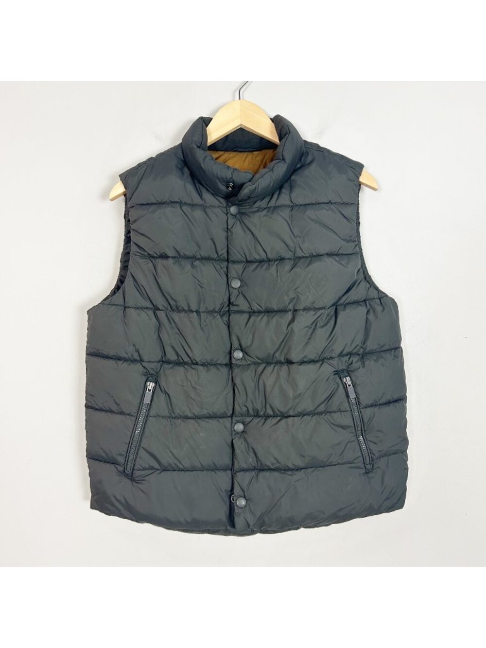 Gap Quilted Primaloft Puffer Vest Jacket Gray Full Zip Size Medium‎ Men's